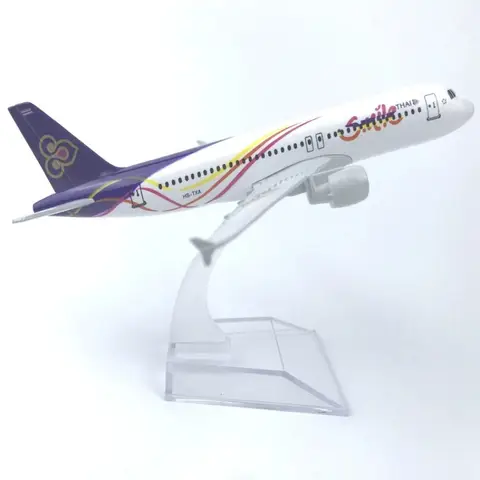 Model Plane Toy 1:400 Scale Thai Airways A320 Smile 16CM Metal Airplane Model Plane Alloy Die-cast Aircraft For Airplane