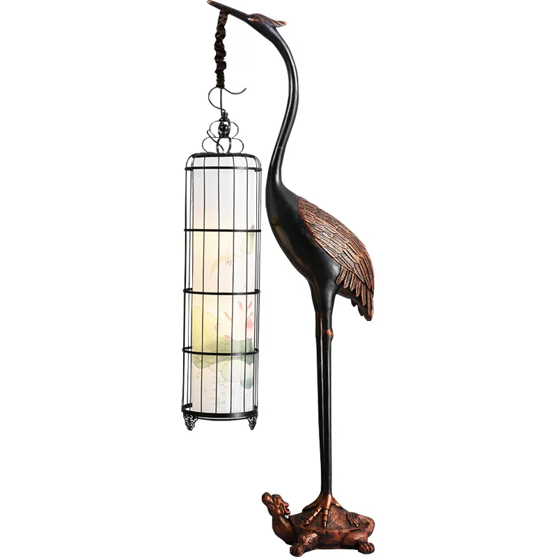 New Chinese lamp Zen crane lantern ornament Turtle crane Yannian lobby living tea room feng shui antique standing lamp
New Chinese lamp Zen crane lantern ornament Turtle crane Yannian lobby living tea room feng shui antique standing lamp