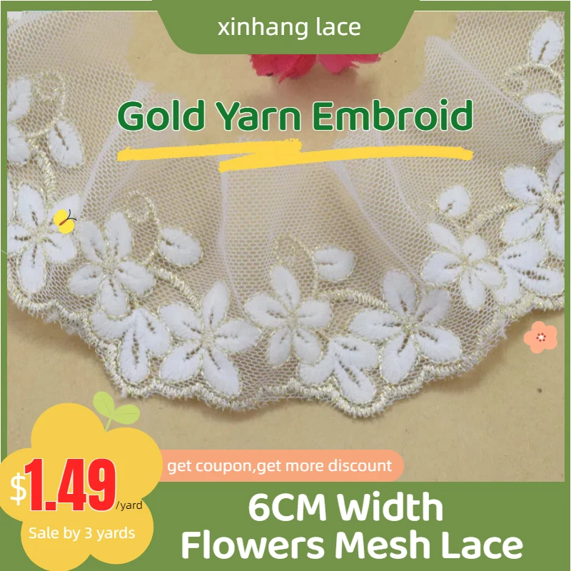3yards 6cm colorful lace embroidery lace french lace ribbon fabric guipure diy trims warp knitting sewing Accessories#3393
3yards 6cm colorful lace embroidery lace french lace ribbon fabric guipure diy trims warp knitting sewing Accessories#3393