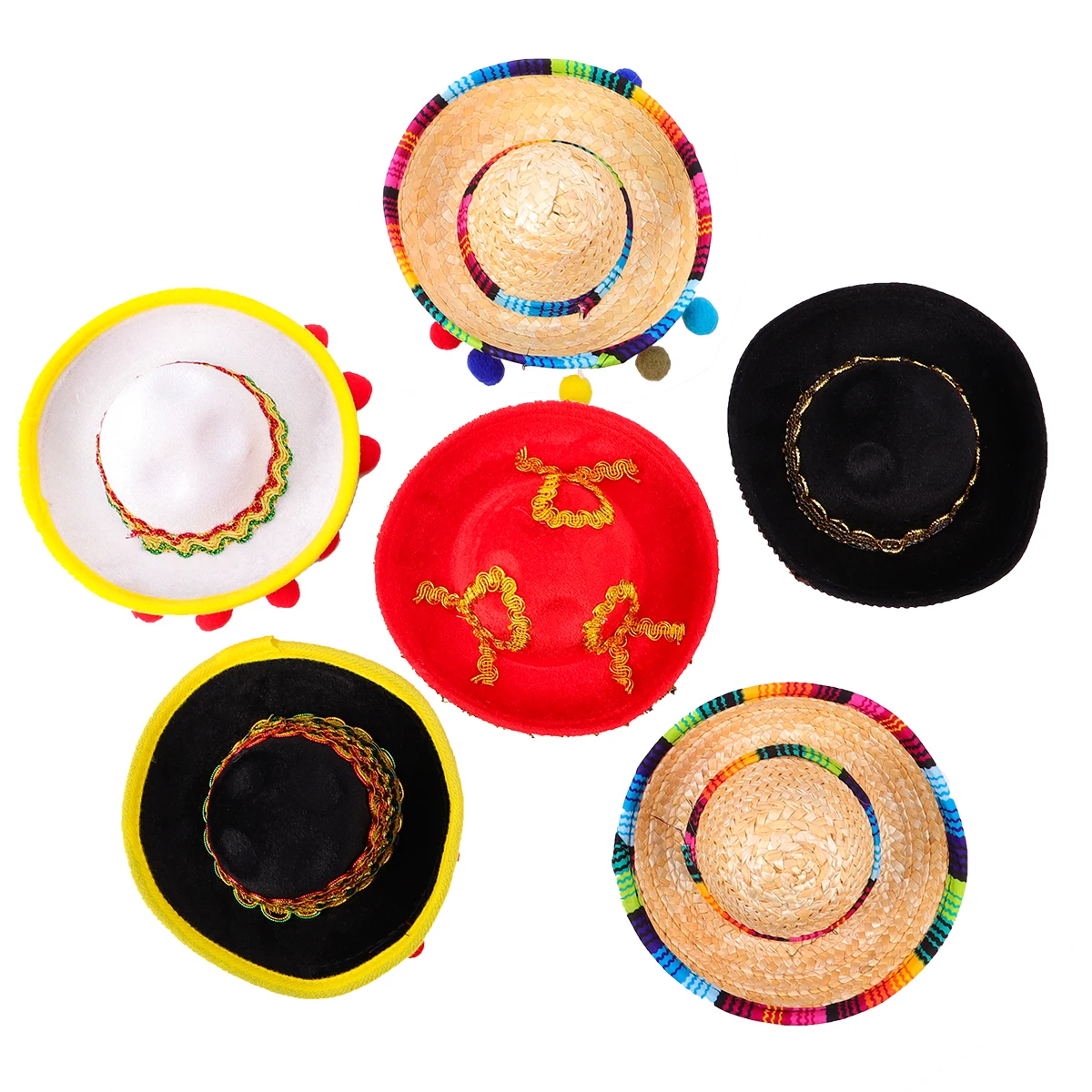 6 Pcs Mini Sombreros Hair Hoops Mexican Folk Style Festival Straw Hats Headbands Child Sun Protection Durable Material
6 Pcs Mini Sombreros Hair Hoops Mexican Folk Style Festival Straw Hats Headbands Child Sun Protection Durable Material