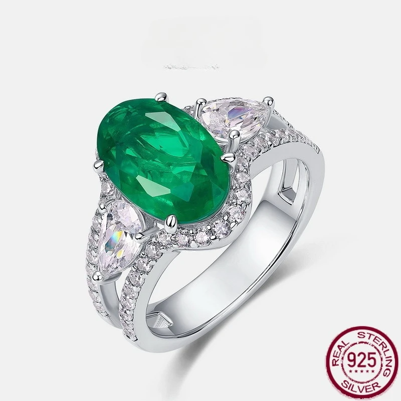 New S925 sterling silver vintage pigeon egg green treasure inlaid with colorful treasure ring, fashionable wedding jewelry
New S925 sterling silver vintage pigeon egg green treasure inlaid with colorful treasure ring, fashionable wedding jewelry