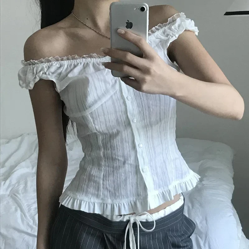 LIBIELIY French Girl Lace Trimmed Bubble Sleeve Shirt Waist Cinched Slimming Vertical Stripe One Shoulder Button Up Top Versatil
LIBIELIY French Girl Lace Trimmed Bubble Sleeve Shirt Waist Cinched Slimming Vertical Stripe One Shoulder Button Up Top Versatil