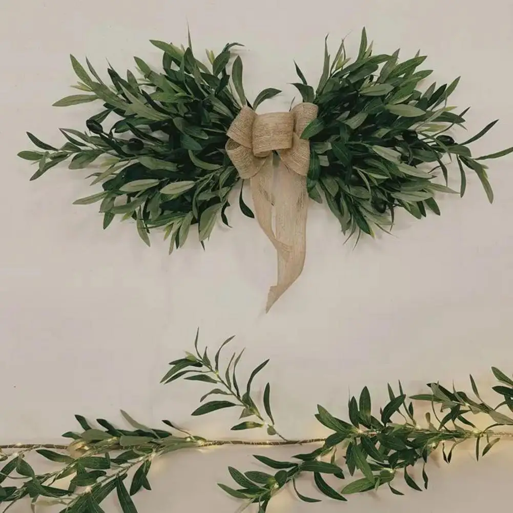 Wedding Decoration Wreath Artificial Olive Wreath for Front Door Realistic Green Olive Branches with Beans Farmhouse Indoor
Wedding Decoration Wreath Artificial Olive Wreath for Front Door Realistic Green Olive Branches with Beans Farmhouse Indoor
