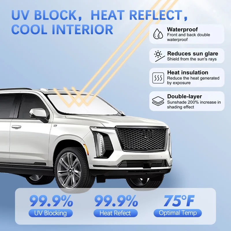 Car Windshield Sun Shade For Cadillac Escalade ESV Sunshade Sun Visor Protector Blocks UV Rays Summer Car Accessories
Car Windshield Sun Shade For Cadillac Escalade ESV Sunshade Sun Visor Protector Blocks UV Rays Summer Car Accessories