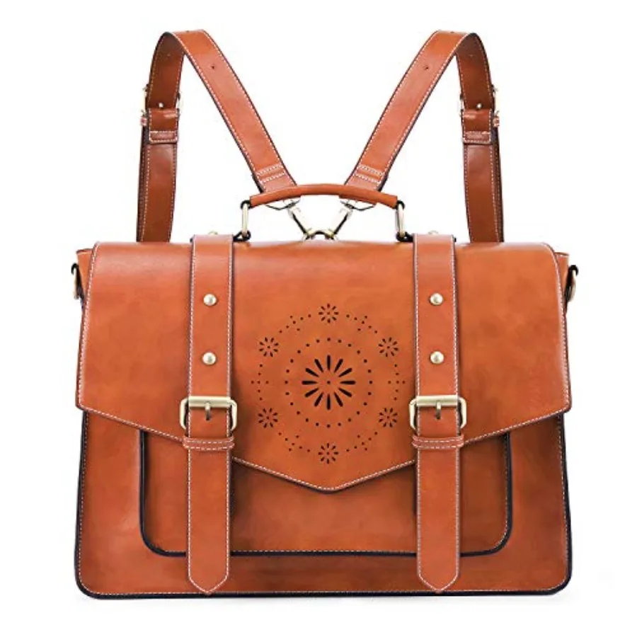 Backpack for Women Briefcase Messenger Laptop Bag Vegan Leather Satchel Work Bags Fits 15.6 inch Laptops, Brown
Backpack for Women Briefcase Messenger Laptop Bag Vegan Leather Satchel Work Bags Fits 15.6 inch Laptops, Brown