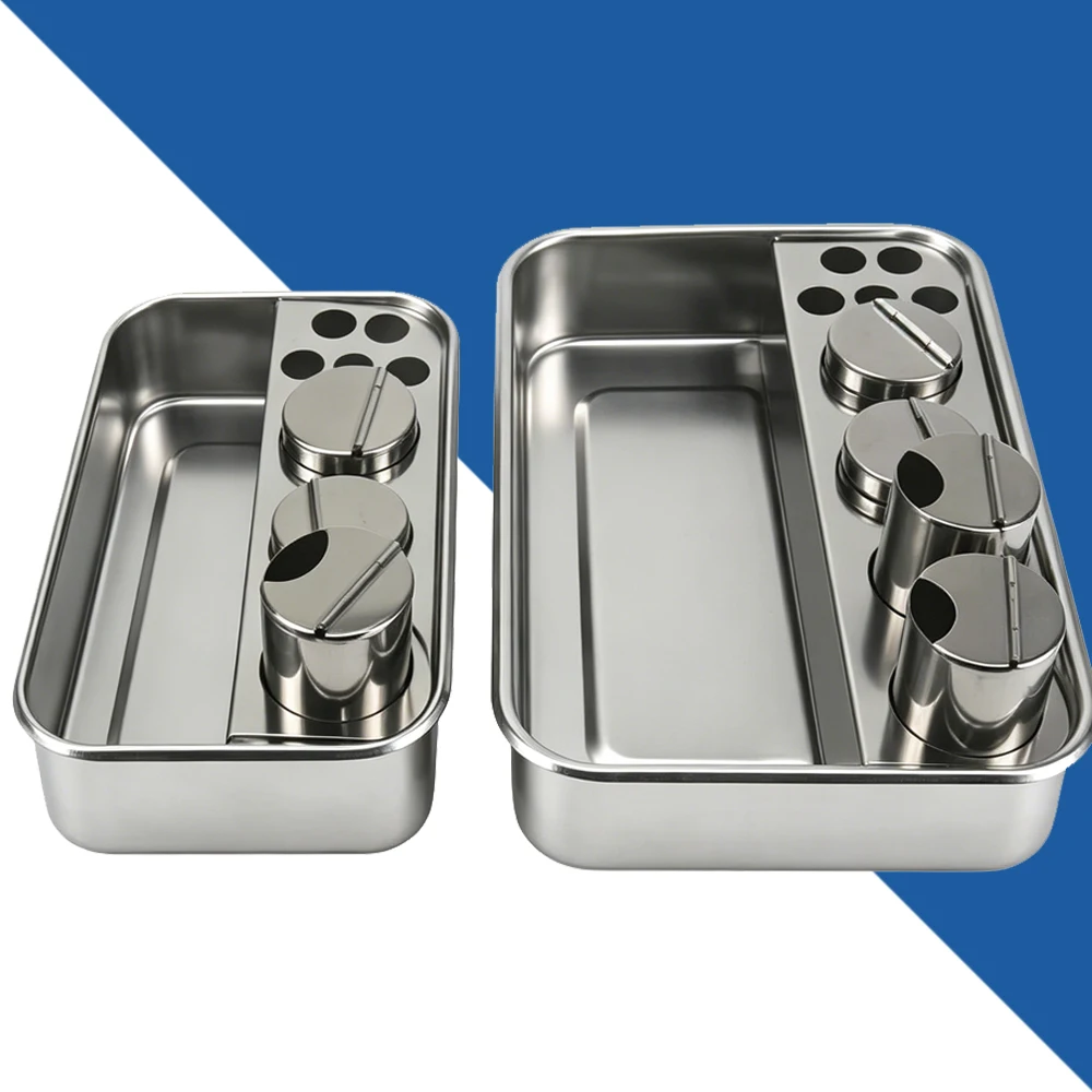 304 Stainless Steel Dental Nail Dressing Plate with 3 or 4 Bottle Storage Box for Instrument Sterilization
304 Stainless Steel Dental Nail Dressing Plate with 3 or 4 Bottle Storage Box for Instrument Sterilization