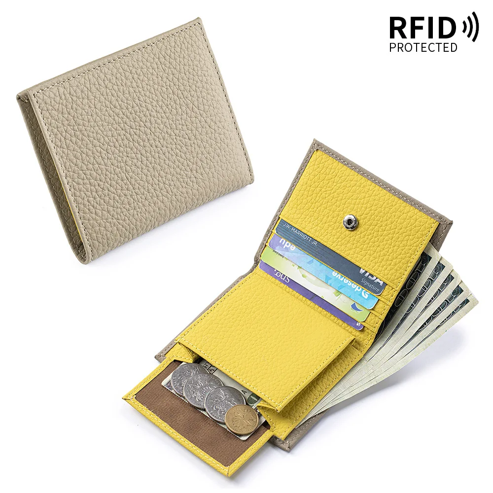 Ultra-Slim Compact Women's Top Grain Leather Wallet, RFID Blocking Bifold Short Purse with Coin Pocket,Lightweight Pocket Wallet
Ultra-Slim Compact Women's Top Grain Leather Wallet, RFID Blocking Bifold Short Purse with Coin Pocket,Lightweight Pocket Wallet