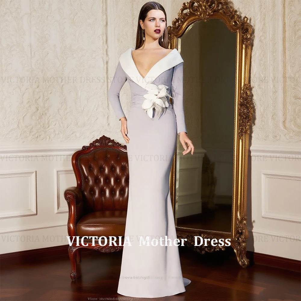 Customized Elegant Mermaid Mother of the Bride Dresses V Neck Long Sleeves Wedding Party Gowns Flowers Floor Length 2025
Customized Elegant Mermaid Mother of the Bride Dresses V Neck Long Sleeves Wedding Party Gowns Flowers Floor Length 2025
