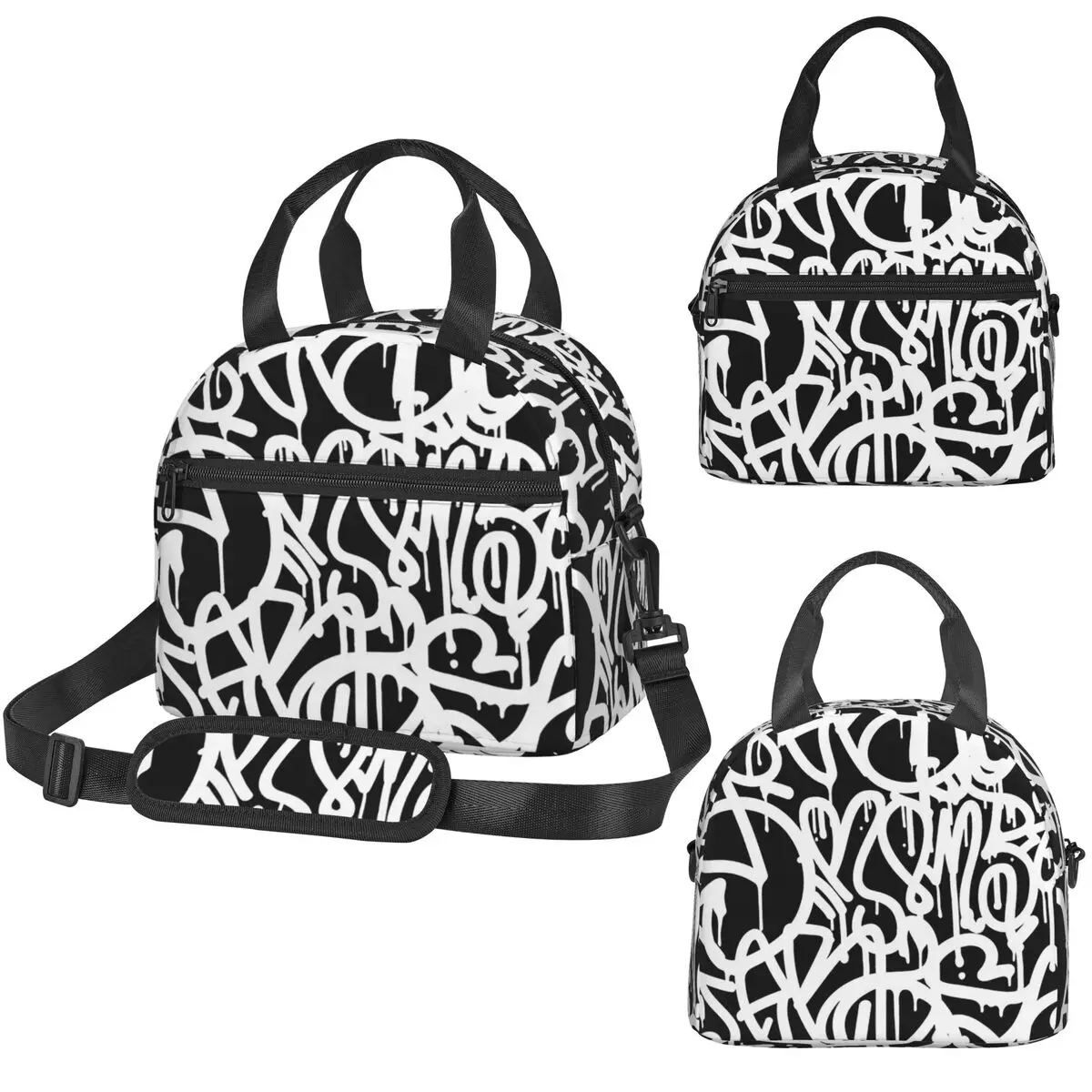 Black And White Graffiti Insulated Lunch Bag for Women Office Cooler Thermal Box Tote Leakproof Lunch Boxes
Black And White Graffiti Insulated Lunch Bag for Women Office Cooler Thermal Box Tote Leakproof Lunch Boxes