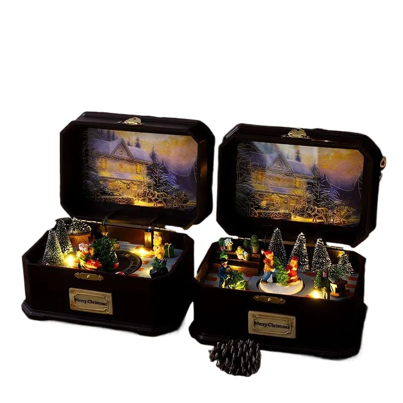 Christmas decorations, music box ornaments, European-style luminous rotating music box window ornaments
Christmas decorations, music box ornaments, European-style luminous rotating music box window ornaments