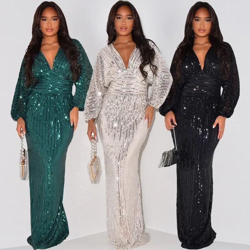 Sequin Maxi Black Dress Sexy Club Wear Party Bodycon Fashion Evening Dresses 2023 Women Winter Clothes Elegant Luxury Dresses
Sequin Maxi Black Dress Sexy Club Wear Party Bodycon Fashion Evening Dresses 2023 Women Winter Clothes Elegant Luxury Dresses