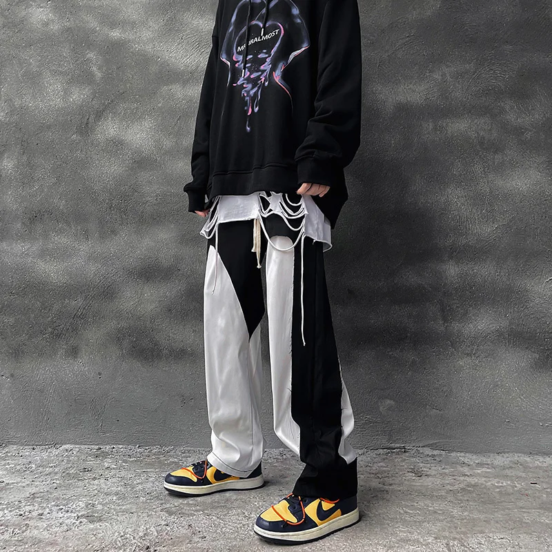 Hip Hop Male Fake Two Piece Casual Straight Trousers Harajuku Fashion Patchwork Streetwear Pants Men's Loose Mopping
Hip Hop Male Fake Two Piece Casual Straight Trousers Harajuku Fashion Patchwork Streetwear Pants Men's Loose Mopping