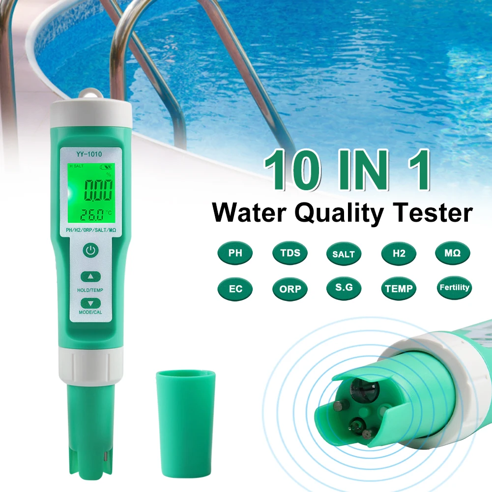 Тестер качества воды 10 в 1 PH EC TDS ORP H2 плодородная минерализация S.G. Измеритель температуры с ЖК-дисплеем для аквариума
Тестер качества воды 10 в 1 PH EC TDS ORP H2 плодородная минерализация S.G. Измеритель температуры с ЖК-дисплеем для аквариума