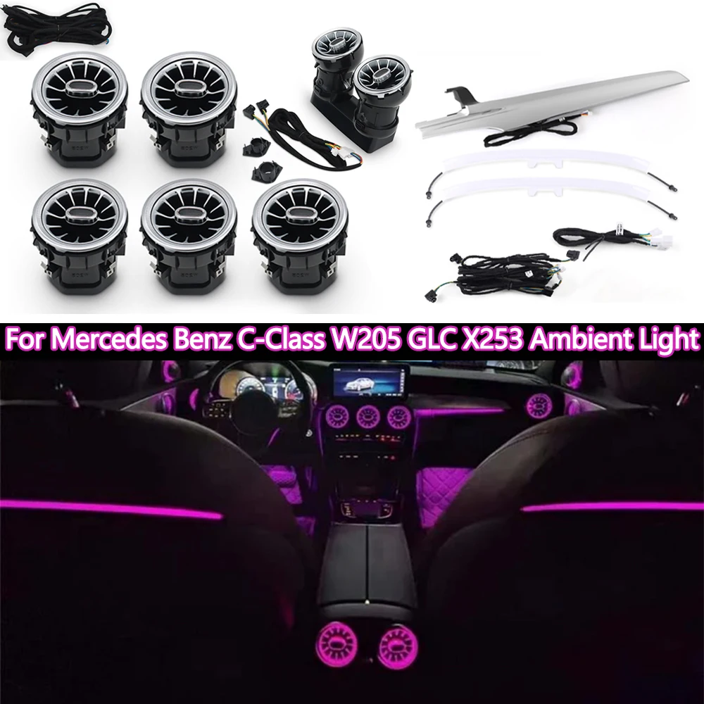 For Mercedes Benz C-Class W205 GLC X253 Turbine Air Vent with Ambient lighting Passenger Dashboard Trim Seat Back Light Strip
For Mercedes Benz C-Class W205 GLC X253 Turbine Air Vent with Ambient lighting Passenger Dashboard Trim Seat Back Light Strip