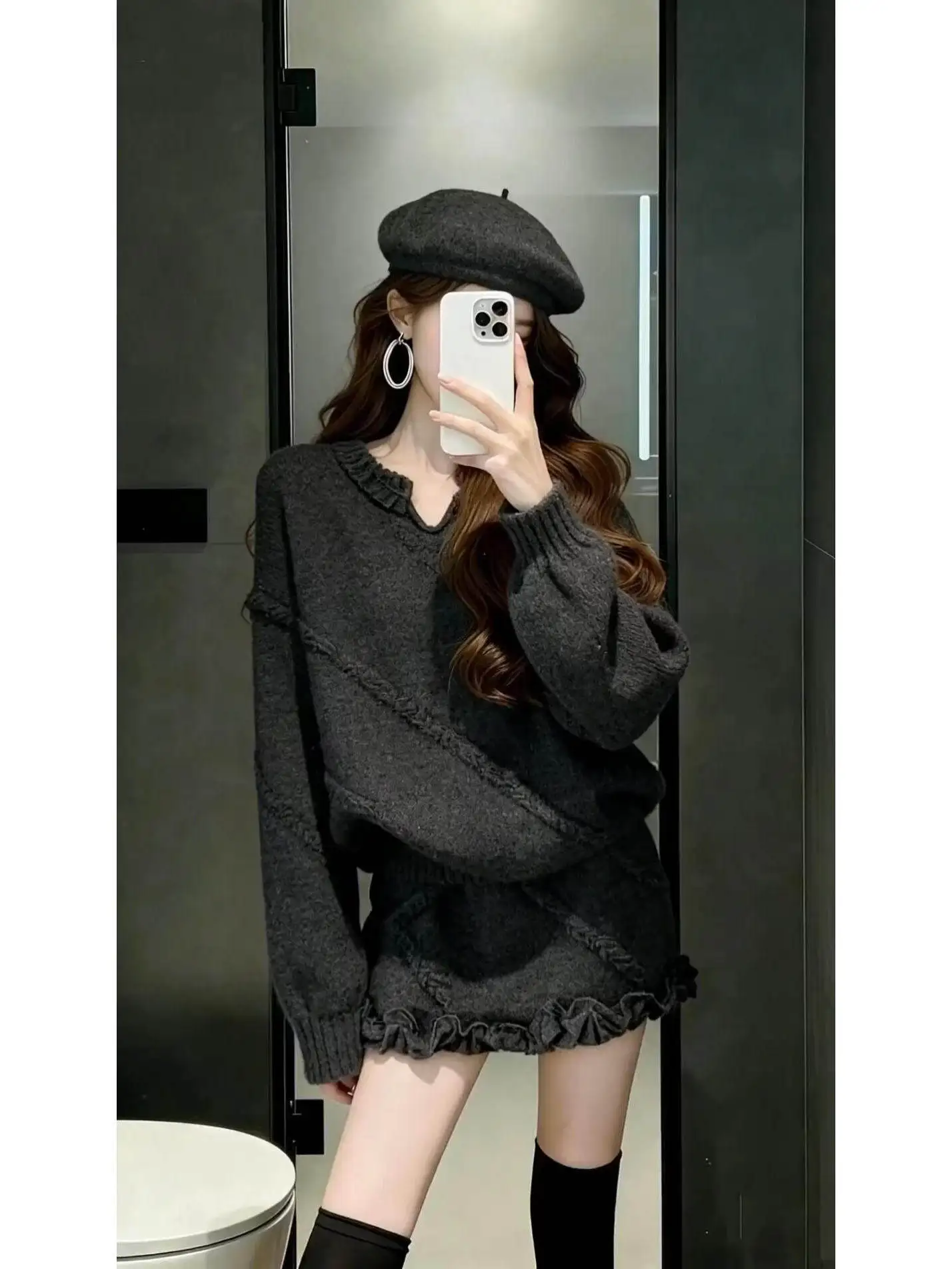 Korean Style Knitted Sweater Skirt Two-Piece Set Women's Autumn Winter High-End Feeling Bodycon Skirt Complete Outfit
Korean Style Knitted Sweater Skirt Two-Piece Set Women's Autumn Winter High-End Feeling Bodycon Skirt Complete Outfit