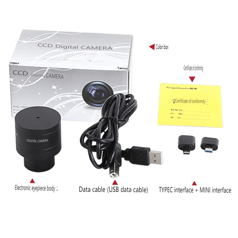 Angeleye 200W pixel color electronic eyepiece HD full frame astronomical telescope accessories with computer and mobile phone
Angeleye 200W pixel color electronic eyepiece HD full frame astronomical telescope accessories with computer and mobile phone