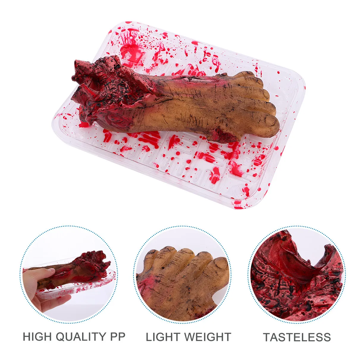 1Pcs Bloody Foot Halloween Trick Prop Eco Friendly PP Vinyl Material Lightweight Portable Home Decoration Horrible Body Part
1Pcs Bloody Foot Halloween Trick Prop Eco Friendly PP Vinyl Material Lightweight Portable Home Decoration Horrible Body Part