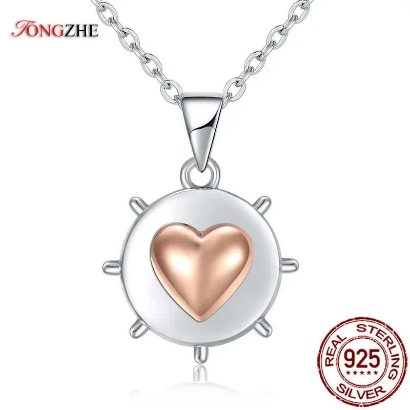 TONGZHE Wholesale 925 Sterling Silver Pendants & Necklaces Heart Love Gold Color Bon voyage Rudder Tibetan Jewelry Women
TONGZHE Wholesale 925 Sterling Silver Pendants & Necklaces Heart Love Gold Color Bon voyage Rudder Tibetan Jewelry Women