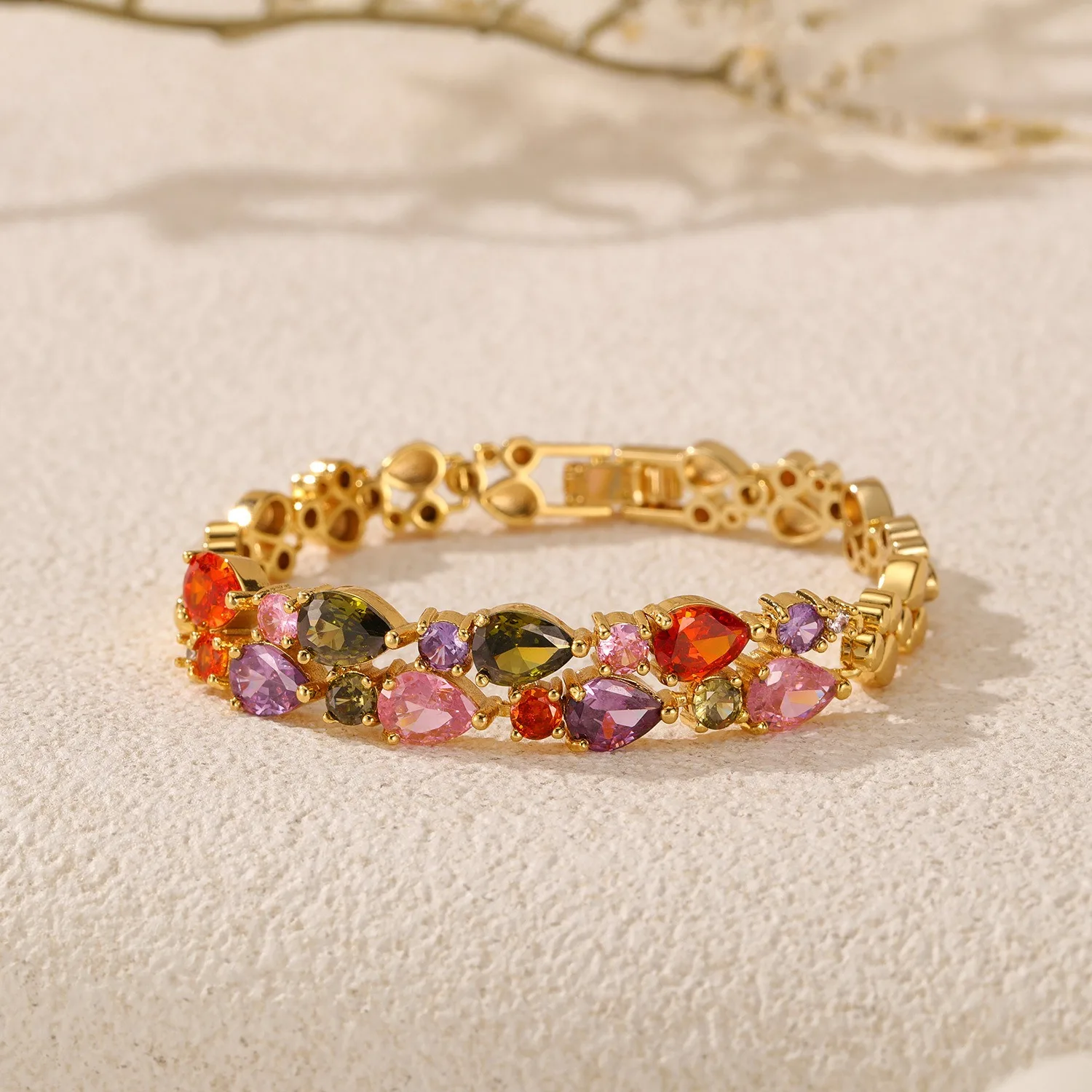 Luxury Bracelets Various Colorful Double-layer Copper Gold Colour Cubic Zircon Bracelet Beautiful Lovers For Birthday Jewelry
Luxury Bracelets Various Colorful Double-layer Copper Gold Colour Cubic Zircon Bracelet Beautiful Lovers For Birthday Jewelry