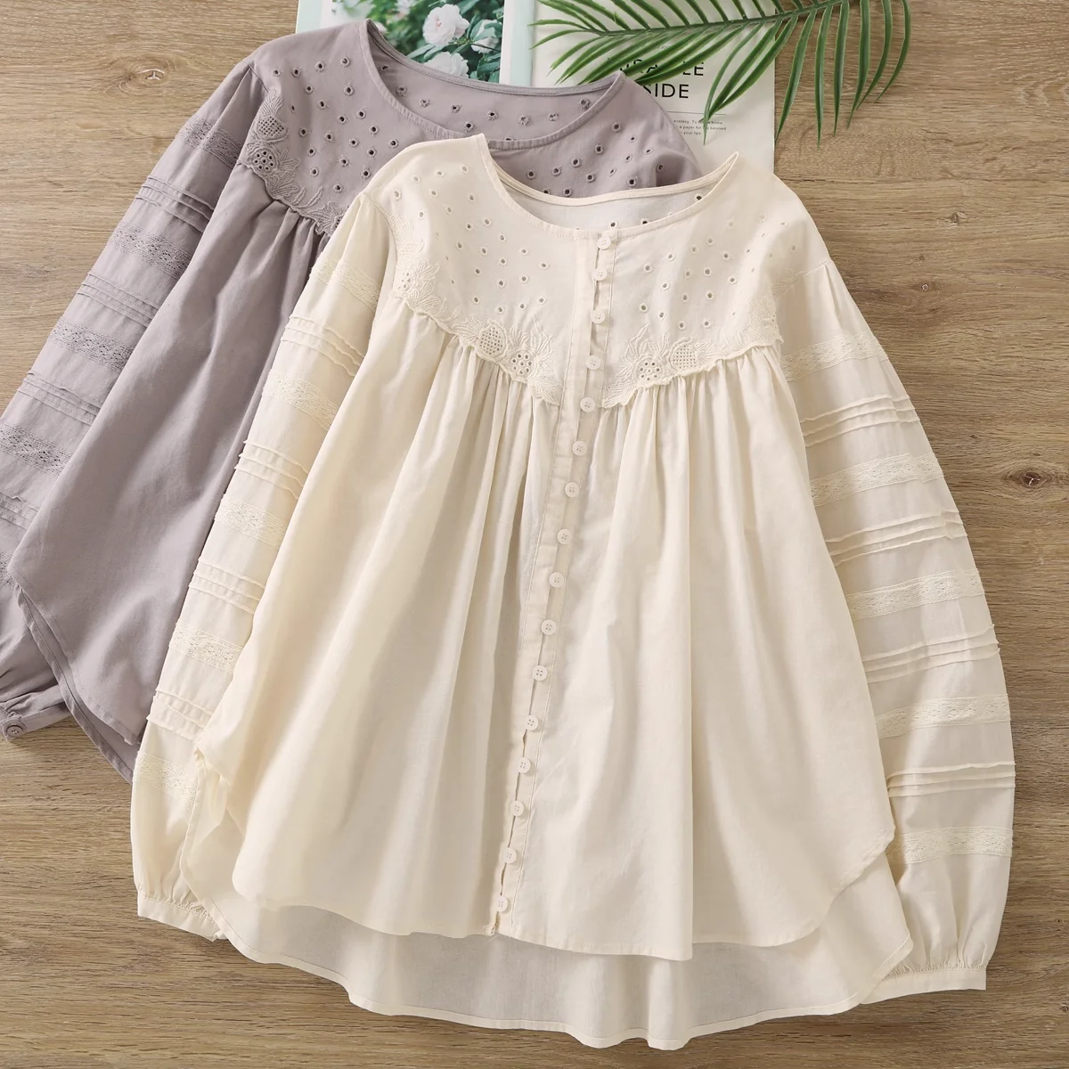 Women's plus size clothes mori girl Japan style hollow out patchwork loose shirts and blouses for woken cotton large size tops
Women's plus size clothes mori girl Japan style hollow out patchwork loose shirts and blouses for woken cotton large size tops