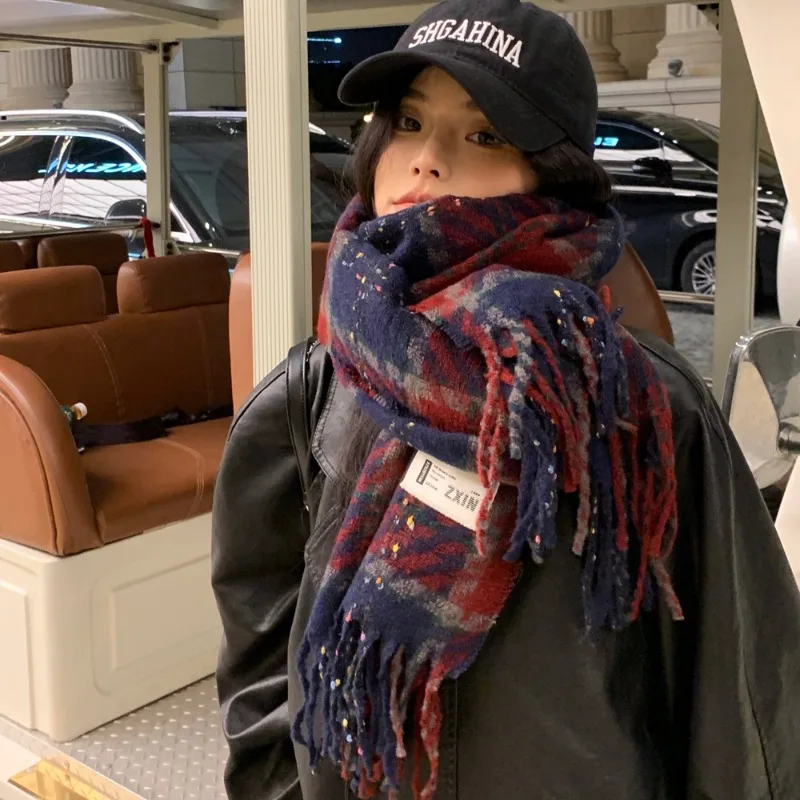 Thick Winter Scarf for Couples Korean Fashion Plaid Long Scarf with Tassel Warm Neck Warmer Gift for Students Christmas Gift
Thick Winter Scarf for Couples Korean Fashion Plaid Long Scarf with Tassel Warm Neck Warmer Gift for Students Christmas Gift