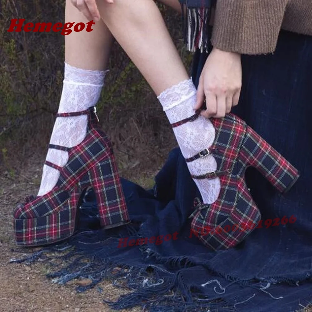 Plaid Platform Multi-Buckled Pumps Lolita Round Toe Cut Out Chunky Heels Women's Pumps Back Zipper Spicy Girls Runway Shoes 2026
Plaid Platform Multi-Buckled Pumps Lolita Round Toe Cut Out Chunky Heels Women's Pumps Back Zipper Spicy Girls Runway Shoes 2026