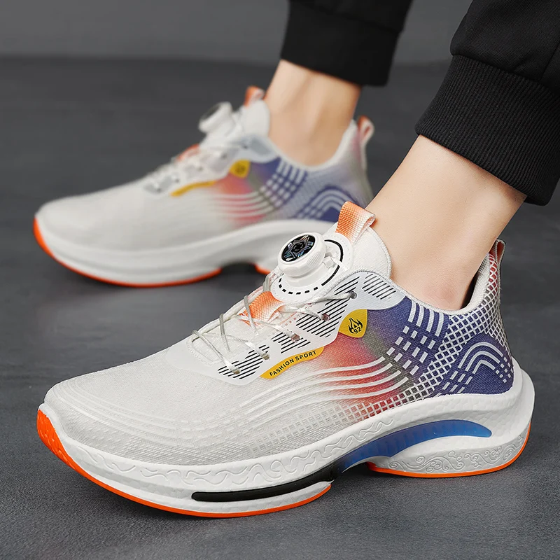Breathable outdoor sports running shoes with rotating buttons and fly woven mesh surface for men's basketball shoes
Breathable outdoor sports running shoes with rotating buttons and fly woven mesh surface for men's basketball shoes