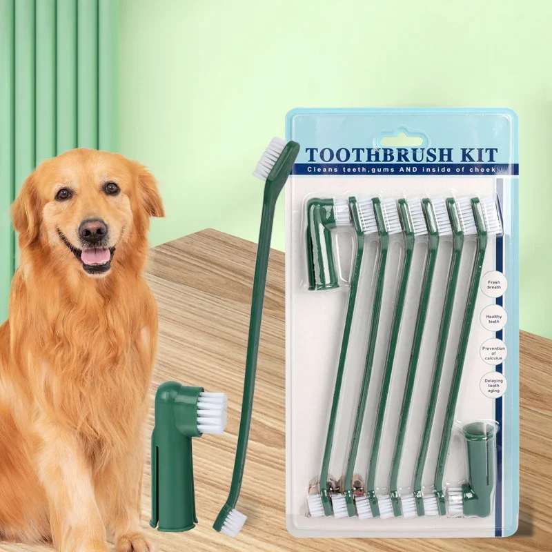 Pet Double headed Toothbrush Set Double Head Dog Toothbrush Dog Cat Oral Cleaning Cat Dog Convenient Finger Brushes
Pet Double headed Toothbrush Set Double Head Dog Toothbrush Dog Cat Oral Cleaning Cat Dog Convenient Finger Brushes