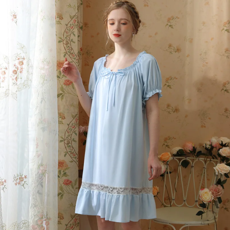 Princess Nightwear Sweet Lace Splice Night Dress Women Cotton Sleepwear Kawaii Nightdress Sexy Nighty Vintage Short Nightgown
Princess Nightwear Sweet Lace Splice Night Dress Women Cotton Sleepwear Kawaii Nightdress Sexy Nighty Vintage Short Nightgown