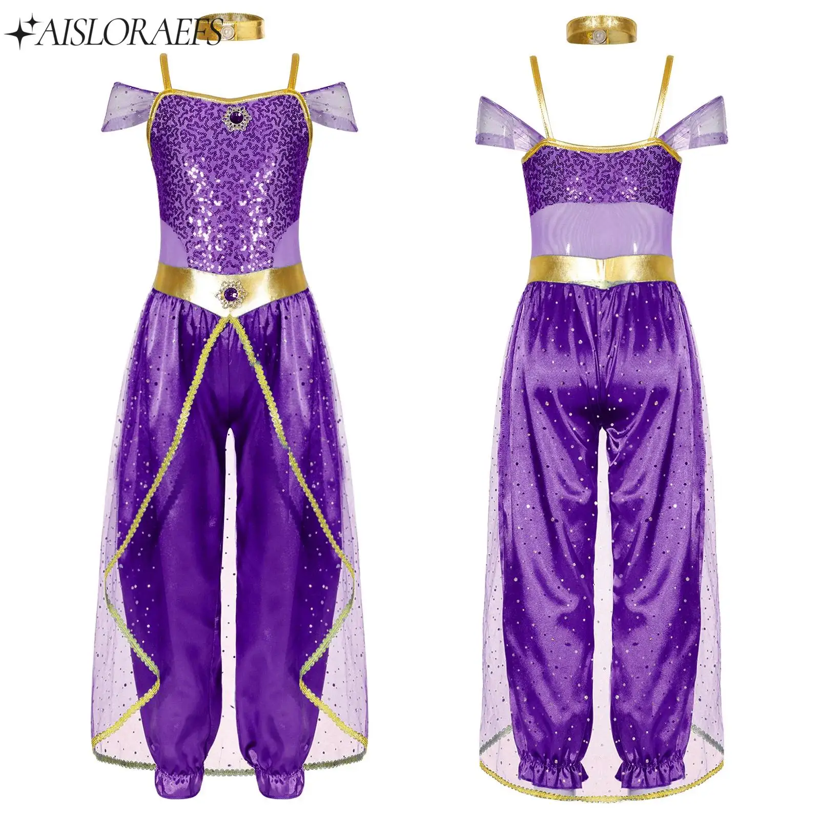 Girls Arabian Style Princess Costumes Princess Theme Party Costumes Sequins Gem Jumpsuit+Choker for Halloween Cosplay Party
Girls Arabian Style Princess Costumes Princess Theme Party Costumes Sequins Gem Jumpsuit+Choker for Halloween Cosplay Party