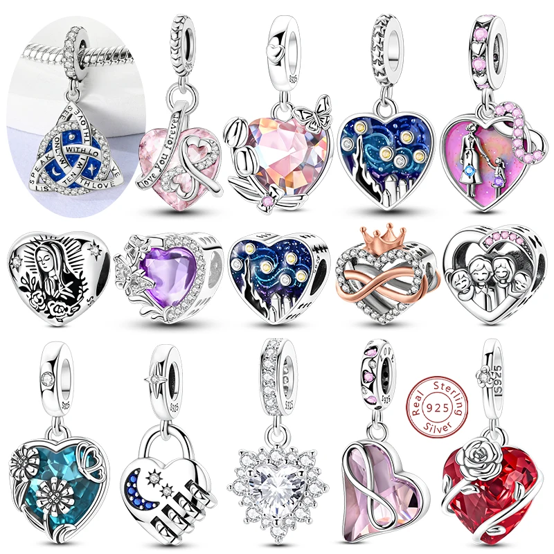 Original 925 Sterling Silver Charms Beads Pendant Heart-shaped Eternal Love Starry Sky Charm Fit Bracelet DIY Women Jewelry Gift
Original 925 Sterling Silver Charms Beads Pendant Heart-shaped Eternal Love Starry Sky Charm Fit Bracelet DIY Women Jewelry Gift