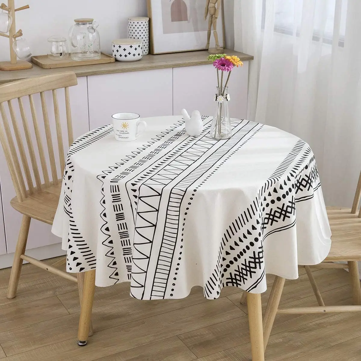 Boho Cotton Linen Table Cloths, Farmhouse Heavy Fabric Table Cover, Striped Geometric Washable Tablecloth for Parties Kitchen
Boho Cotton Linen Table Cloths, Farmhouse Heavy Fabric Table Cover, Striped Geometric Washable Tablecloth for Parties Kitchen