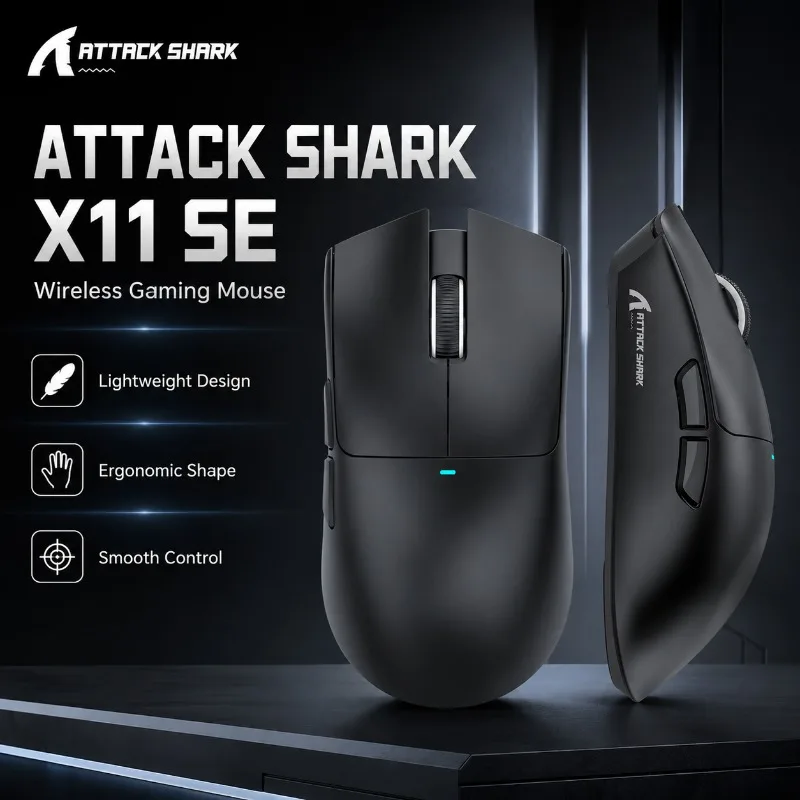 ATTACK SHARK X11SE 3-Mode Esports Gaming Mouse Lightweight Wireless Wired Mouse With 1K Receiver For PC Laptop Gamer Gear Office
ATTACK SHARK X11SE 3-Mode Esports Gaming Mouse Lightweight Wireless Wired Mouse With 1K Receiver For PC Laptop Gamer Gear Office