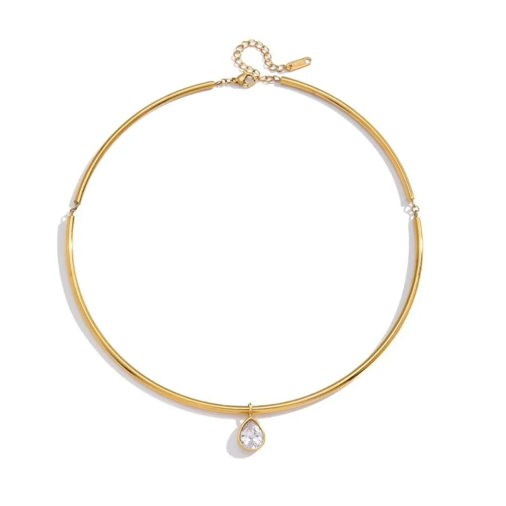 Classic Geometric Zircon Pendant Necklace Stainless Steel Gold Plated Neck Chain Adjustable Neck Collar Fashion Jewelry
Classic Geometric Zircon Pendant Necklace Stainless Steel Gold Plated Neck Chain Adjustable Neck Collar Fashion Jewelry
