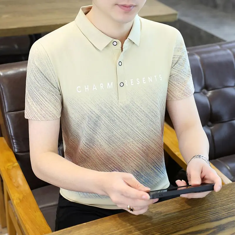 Summer Casual Men's Polo Shirt Short Sleeve Slim Fit Turn-Down Collar Printed T-Shirt Light Comfortable Youth Style
Summer Casual Men's Polo Shirt Short Sleeve Slim Fit Turn-Down Collar Printed T-Shirt Light Comfortable Youth Style