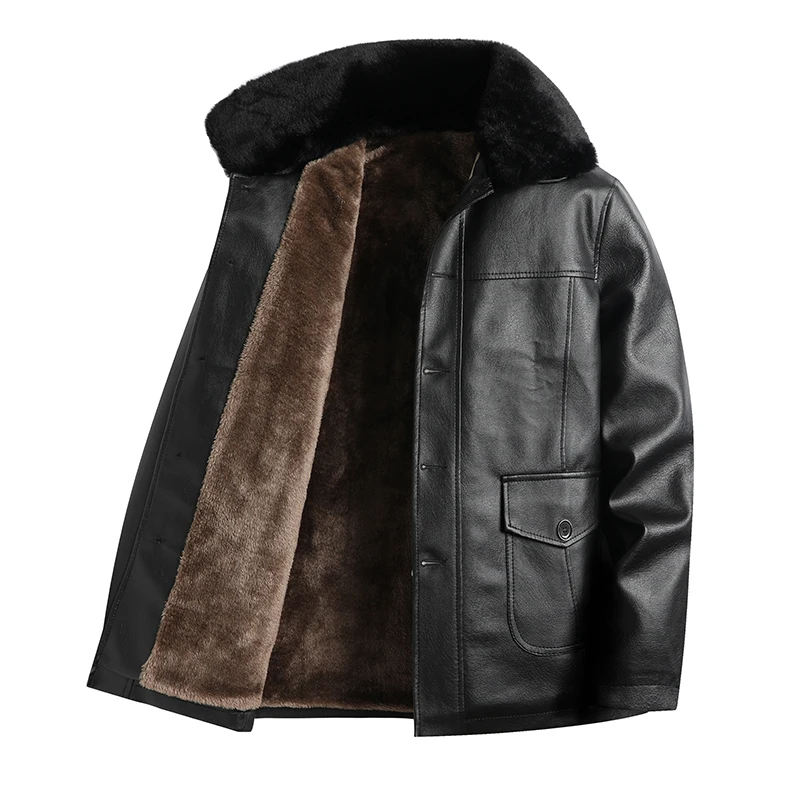 Brand Men's Leather Jacket Detachable Fur Collar Winter PU Windproof Warm Casual Coat Men's New Outdoor Warmth Luxury Clothing
Brand Men's Leather Jacket Detachable Fur Collar Winter PU Windproof Warm Casual Coat Men's New Outdoor Warmth Luxury Clothing