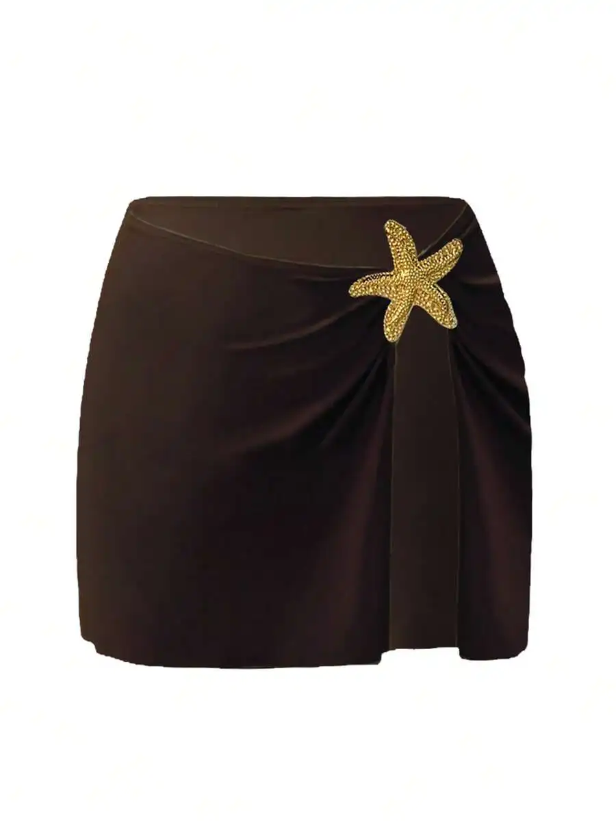 Womens Wrap Skirt With Starfish Embellishment For Beach Vacation
Womens Wrap Skirt With Starfish Embellishment For Beach Vacation