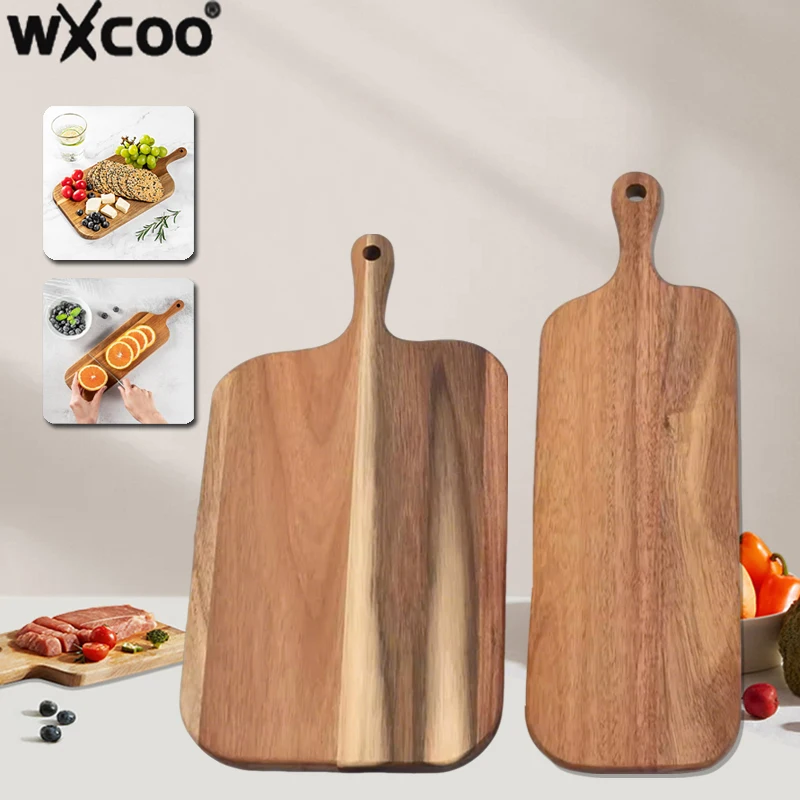 Деревянная разделочная доска с длинной ручкой, утолщенная разделочная доска из цельного дерева, сервировочные доски для кухни, мяса, пиццы, сыра, хлеба, фруктов
Деревянная разделочная доска с длинной ручкой, утолщенная разделочная доска из цельного дерева, сервировочные доски для кухни, мяса, пиццы, сыра, хлеба, фруктов