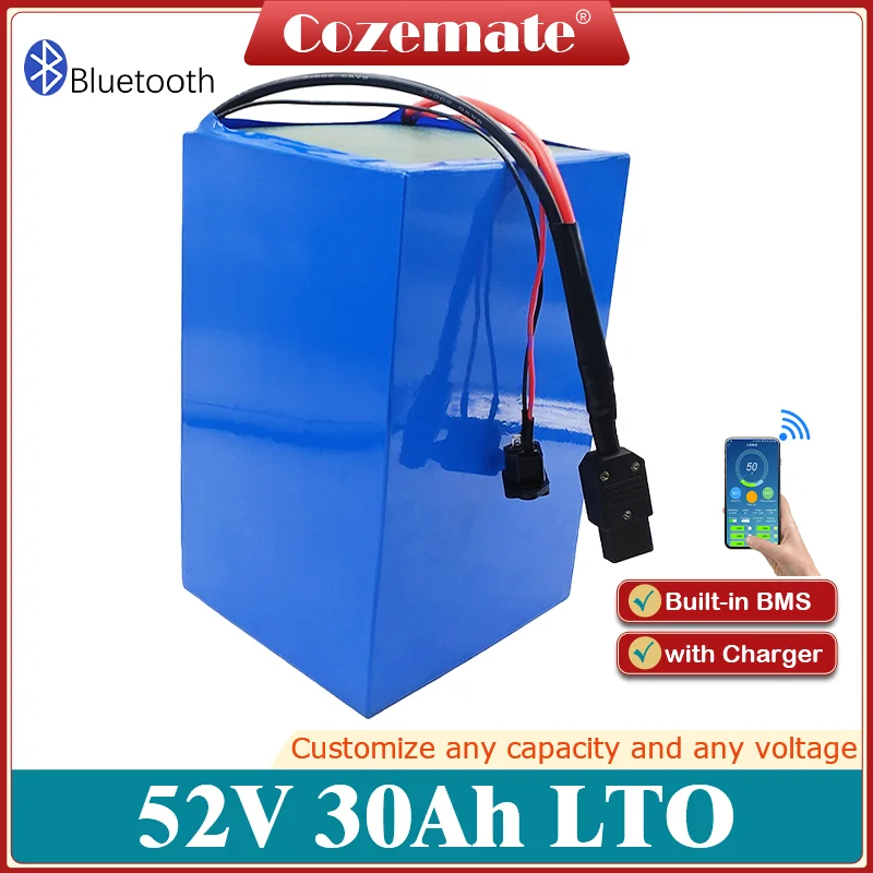 Lithium Titanate Battery 52V 30Ah LTO Battery Pack BMS 22S 2.4V for Inverter Solar System Electric vehicle Go Kart + 5A Charger
Lithium Titanate Battery 52V 30Ah LTO Battery Pack BMS 22S 2.4V for Inverter Solar System Electric vehicle Go Kart + 5A Charger