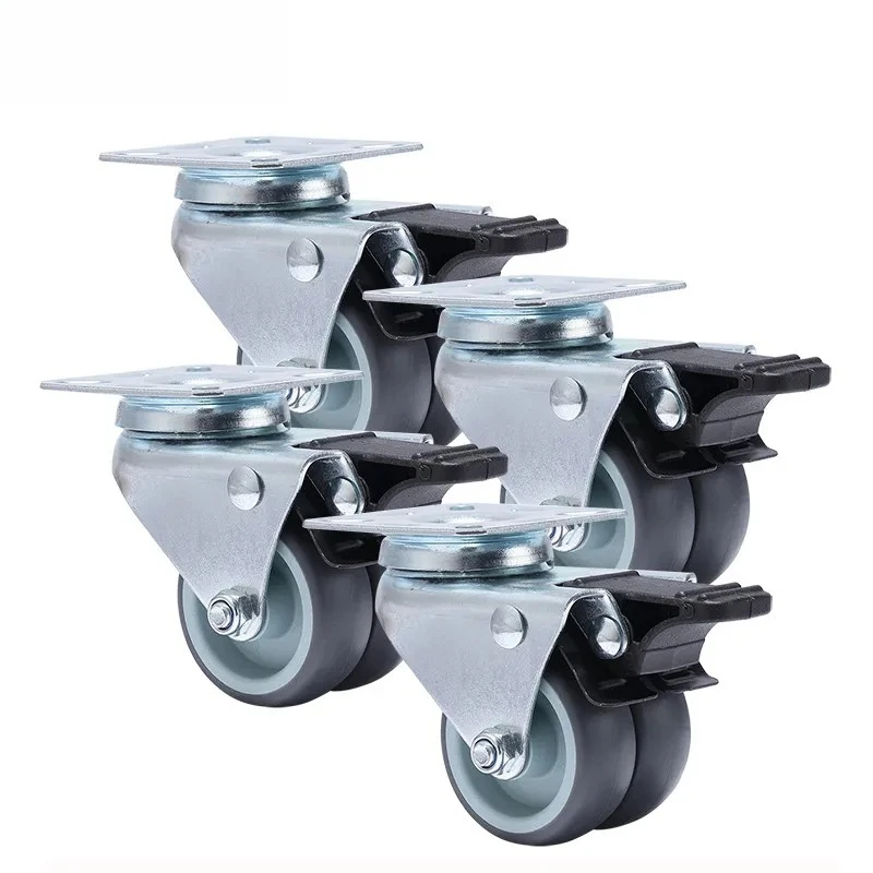 4PCS Casters Wheels 2 inch Heavy Duty Swivel Soft Rubber Roller with Brake for Platform Trolley Furniture Wheels
4PCS Casters Wheels 2 inch Heavy Duty Swivel Soft Rubber Roller with Brake for Platform Trolley Furniture Wheels