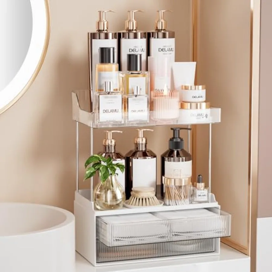Bathroom Organizers and Storage, 2 Tier 2 Drawer Makeup Organizer Countertop, Easy to Install, Ideal for Bathroom Counter, Vani
Bathroom Organizers and Storage, 2 Tier 2 Drawer Makeup Organizer Countertop, Easy to Install, Ideal for Bathroom Counter, Vani