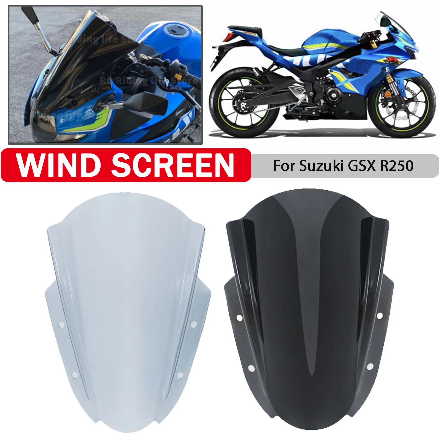 Motorcycle Windshield Windscreen Deflector For Suzuki GSX R250 GSXR250 GSXR 250 GSX250R GSX 250R 2016-2025 Front Wind Shield
Motorcycle Windshield Windscreen Deflector For Suzuki GSX R250 GSXR250 GSXR 250 GSX250R GSX 250R 2016-2025 Front Wind Shield