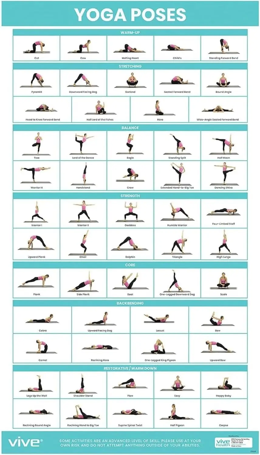 Yoga Poster with Poses for Beginners and Experts - Double Sided Laminated Flow Chart for Home Gym Workout Accessories Set
Yoga Poster with Poses for Beginners and Experts - Double Sided Laminated Flow Chart for Home Gym Workout Accessories Set