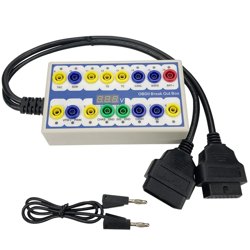 Professional OBD II Breakout Box for Auto Car Auto Diagnostic Connector & Protocol Detector Code Reader
Professional OBD II Breakout Box for Auto Car Auto Diagnostic Connector & Protocol Detector Code Reader