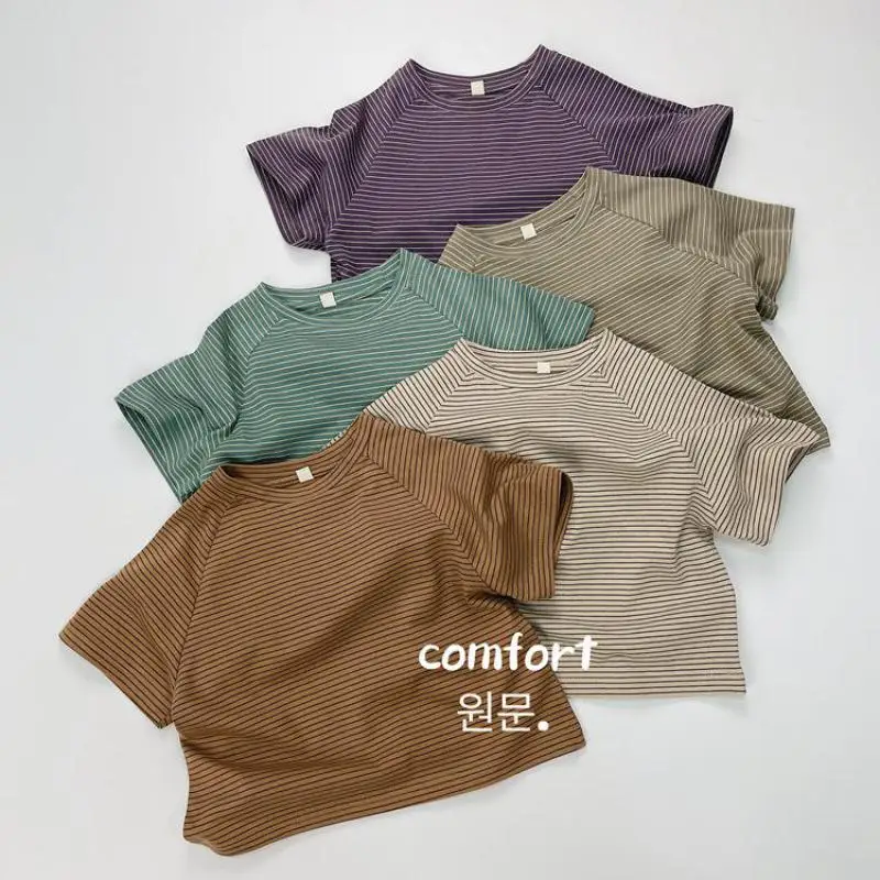 2024 Summer New Children Short Sleeve T Shirts Boys Girls Vintage Striped T Shirt Cotton Baby Loose Casual Tops Kids Toddler Tee
2024 Summer New Children Short Sleeve T Shirts Boys Girls Vintage Striped T Shirt Cotton Baby Loose Casual Tops Kids Toddler Tee