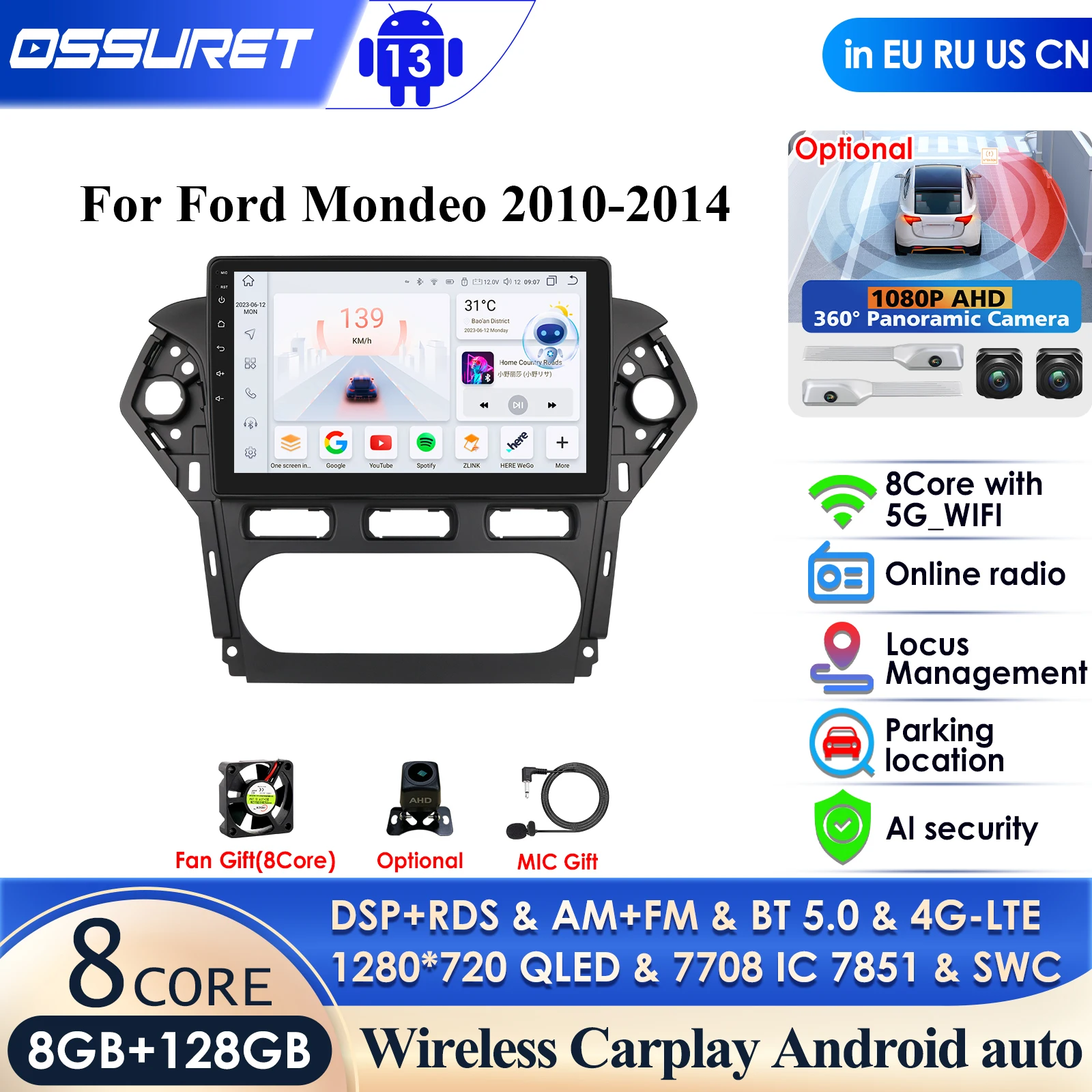 Android Car Radio Multimedia for Ford Mondeo 2010 - 2014 Navigation GPS Carplay 4G DSP Autoradio 7862 Car Intelligent Player RDS
Android Car Radio Multimedia for Ford Mondeo 2010 - 2014 Navigation GPS Carplay 4G DSP Autoradio 7862 Car Intelligent Player RDS