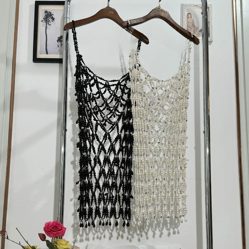 Handmade Beaded Hollow out Cover up Beach Sexy Holiday Pure Diamond See tough Strap Dr Women's Faion Spring Collection
Handmade Beaded Hollow out Cover up Beach Sexy Holiday Pure Diamond See tough Strap Dr Women's Faion Spring Collection