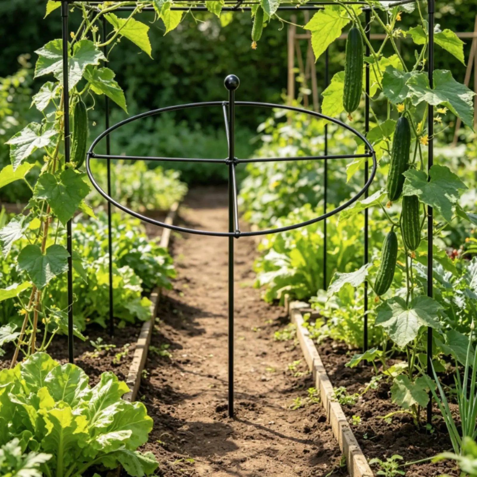 Round Plant Support Loop Decorative Design Circular Vine Trellis Stake Climbing Plant Loop Long-Lasting Space-Saving for Garden
Round Plant Support Loop Decorative Design Circular Vine Trellis Stake Climbing Plant Loop Long-Lasting Space-Saving for Garden