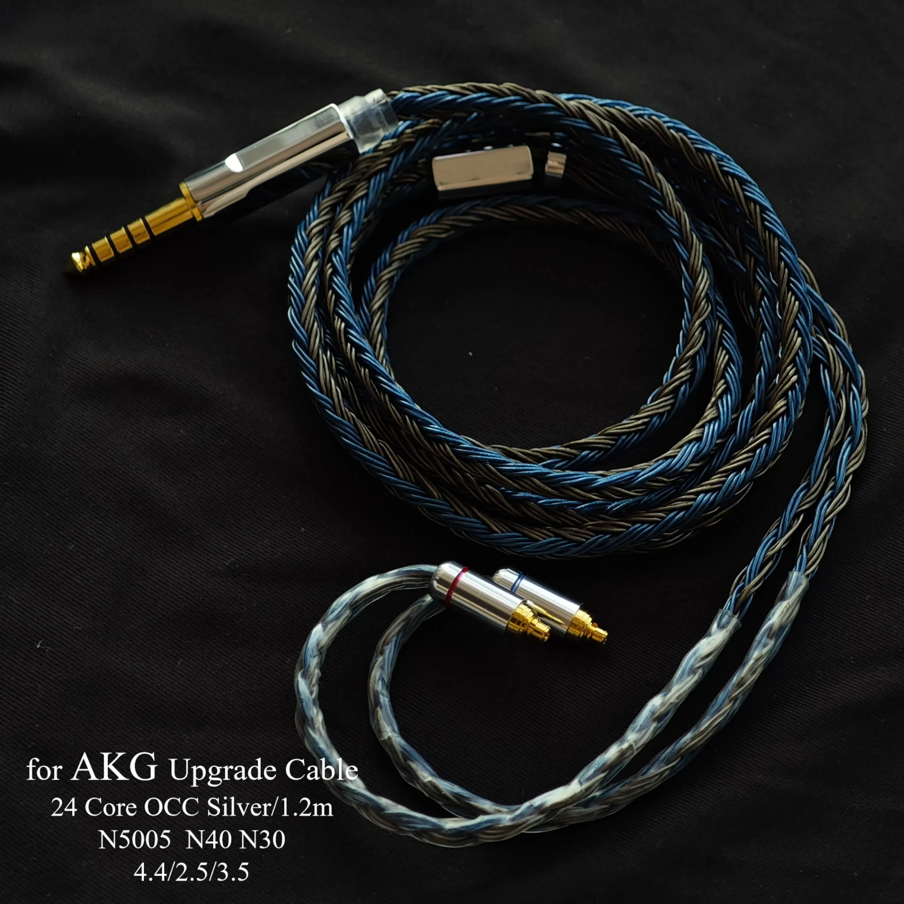 24-Core N5005, N40, N30 Headphone Upgrade Cable, Compatible with AKG, 2.5 4.4mm Balanced, Silver-Plated OCC, 3.5mm with Mic
24-Core N5005, N40, N30 Headphone Upgrade Cable, Compatible with AKG, 2.5 4.4mm Balanced, Silver-Plated OCC, 3.5mm with Mic