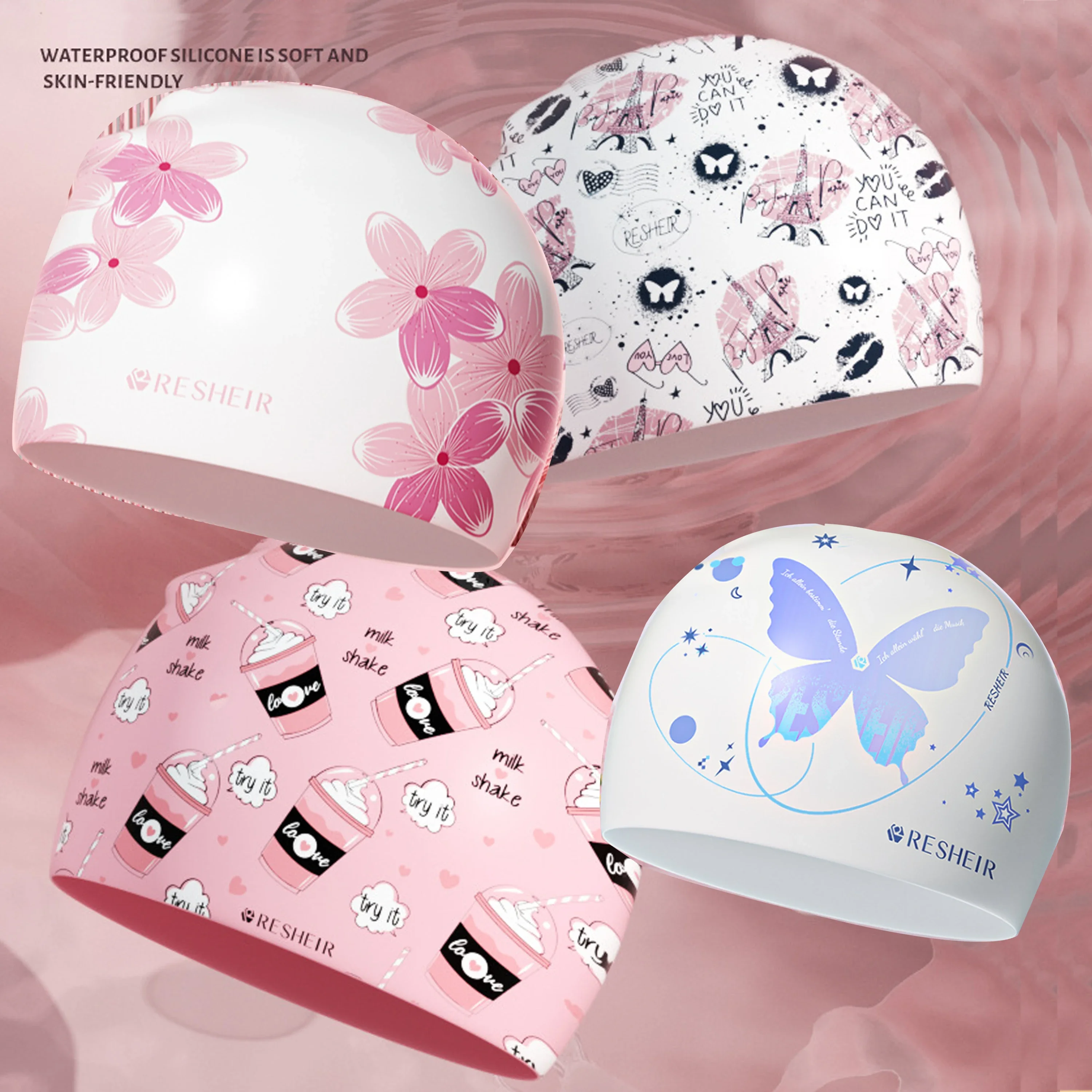 Swimming Cap, Adult Silicone Waterproof, Comfortable, Long Hair, Women's Special Ear Protection, Printed Swimming Cap
Swimming Cap, Adult Silicone Waterproof, Comfortable, Long Hair, Women's Special Ear Protection, Printed Swimming Cap